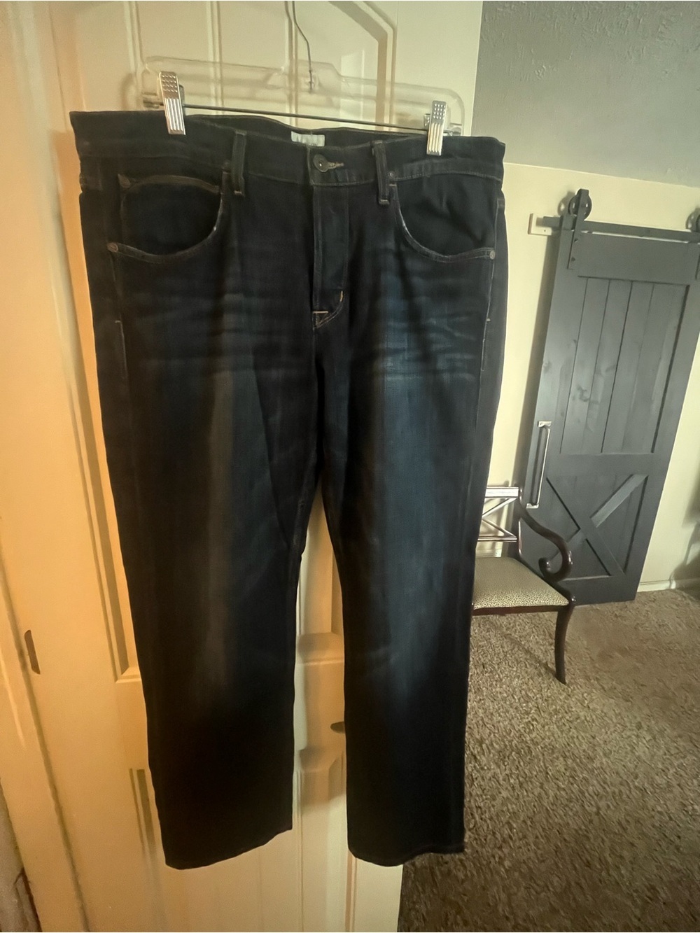 Hudson Jeans Button-Fly Byron 5 Pocket Straight-Leg Jeans, in dark indigo, 36x32
